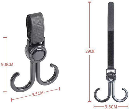 Stroller Bag Hooks - 6 Pieces - Bag Hook - Bag Hanger - Buggy Hooks - Baby Stroller - Diaper Bag Hook - Shopping Hook - Hooks for Bags - Universal Hook - Buggy Hook - Extra Sturdy - For Stroller, Buggy, Wheelchair - Black - Image 5
