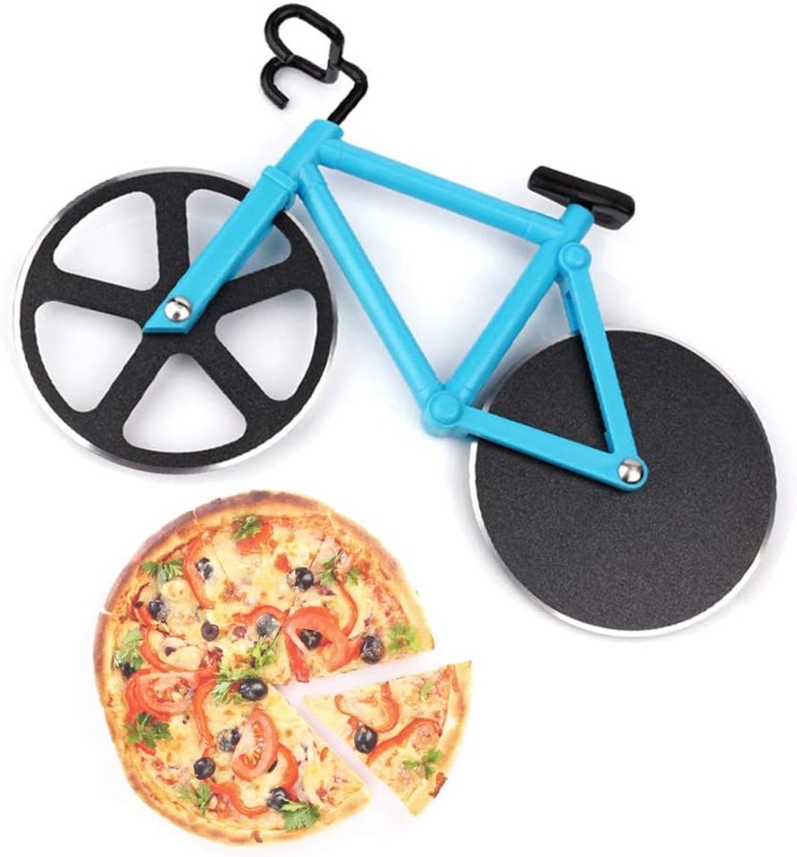 Pizza Cutter - Professional High Quality Bicycle Pizza Cutter - Creative Multifunctional Bicycle Pizza Knife - Pizza Bike - Pizza Knife - Pizza Accessories - With Non-Stick Coating - Party Pizza Cutter - Practical and Beautiful Decoration - Great Gift Ide - Image 5