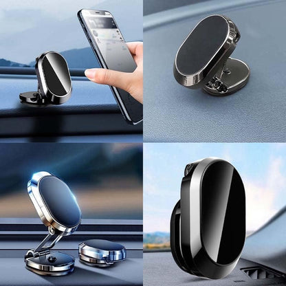 Magnetic Car Phone Holder - Magnetic Car Phone Holder - Foldable Multi-Angle Rotation - 360 Degree Rotatable Magnetic Phone Holder - For Mobile Phones / Smartphones In The Car - Universal Magnetic Release - Black - Image 3