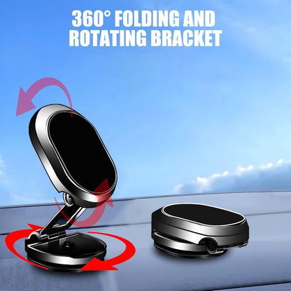 Magnetic Car Phone Holder - Magnetic Car Phone Holder - Foldable Multi-Angle Rotation - 360 Degree Rotatable Magnetic Phone Holder - For Mobile Phones / Smartphones In The Car - Universal Magnetic Release - Black - Image 5