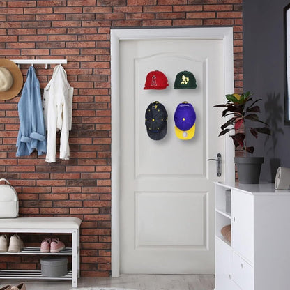 Cap Rack Set of 8 - Wall Cap Holders - Cap Hooks - With Screws and Tape - Two Installation Methods - Cap Rack Coat Rack - Cap Rack Storage System - Cap Storage Bag - Hat Holder - Cap Organizer - Double Suspension - Transparent - Image 4