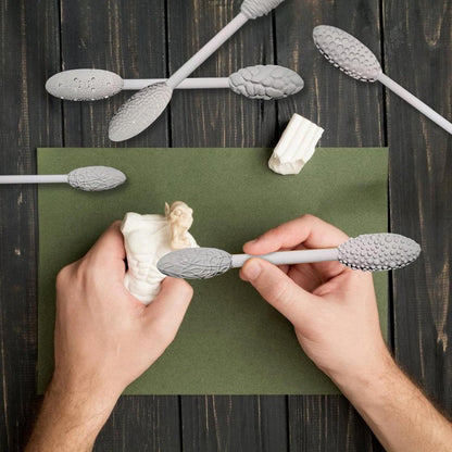 Clay Tools - 5-piece - Professional High Quality Pottery Modeling Modeling Set - Generic Clay Sculpture - versatile potter's rollers - potter's structure texture - for Clay / Sculpting / Pottery - Image 4