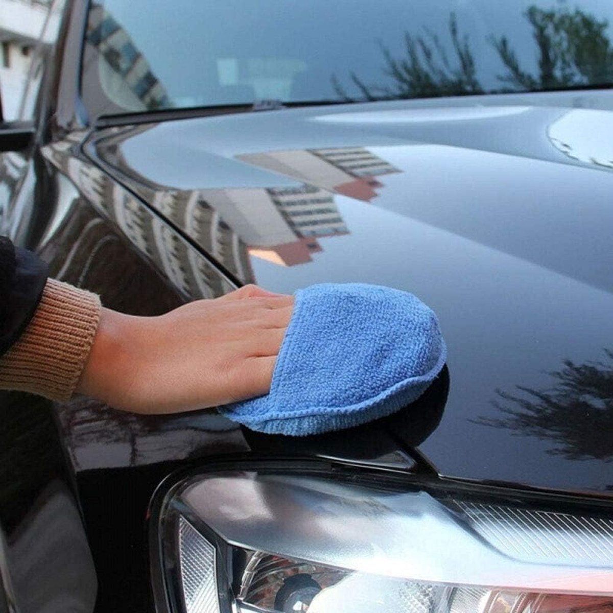Polishing Sponge - Car Polishing Pads - Car Cleaning Sponges Polishing Pads - For Car Care - Polish Foam Applicator Pads - 6 Pieces ø 125mm - For Cars, Trucks, Boats, Cleaning and Fine Polishing - Image 4