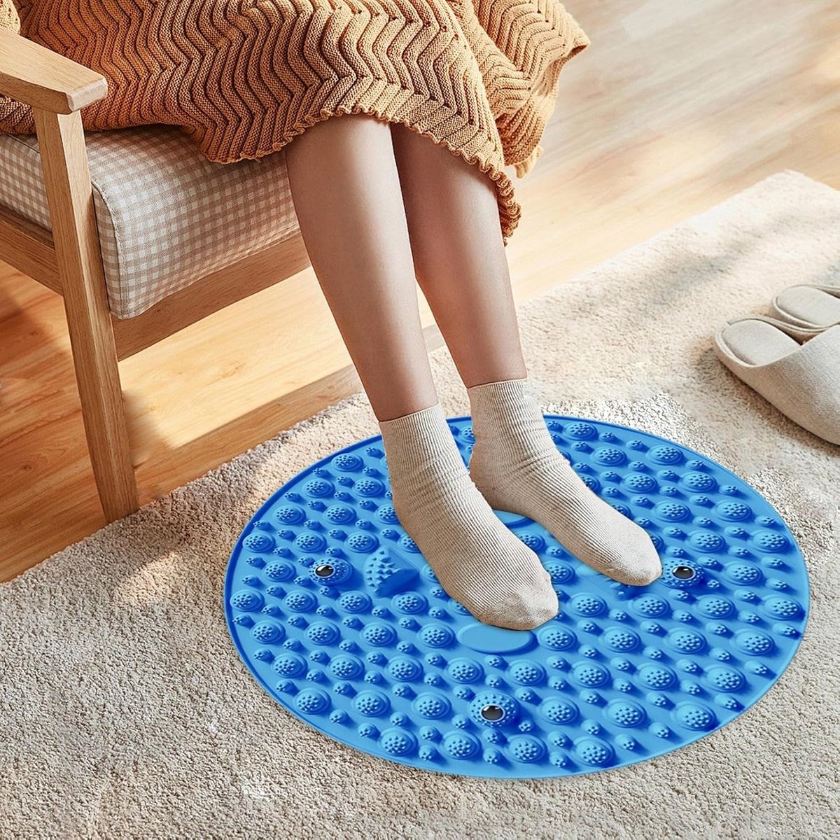 Acupressure Mat - Massage Mat - Stimulates Blood Circulation - Acupressure Improves Blood Circulation - Foot Massage Mat - Foot Relief Massage Mat - Reflexology Mat - Portable Acupoint Mat for Feet - Blue - Image 3