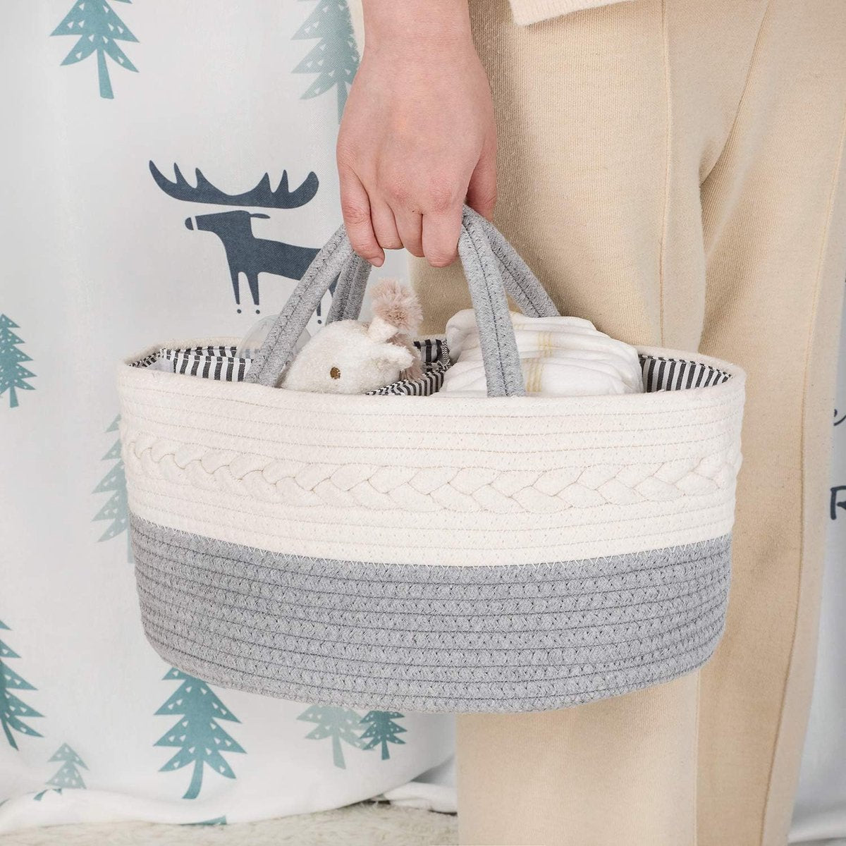 Diaper Bag - Changing Table Basket - Diaper Basket - Changing Bag - Diaper Organizer - Nursery Storage Basket - Baby Diaper Organizer - Diaper Organizer - Maternity Gift - Toy Basket - For Nursery Accessories - Baby Shower - Removable Dividers - Image 4