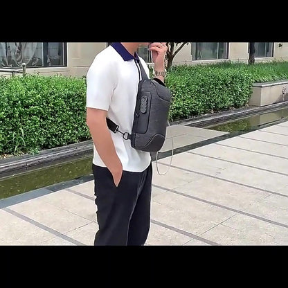 Crossbody Bag - Sling Bag - Chest Bag - Anti-Theft & Waterproof - With USB - Crossbody Bags - Women - Men - Black - Men's Crossbody Bag - Stylish and Practical Sling Bag - Crossbody Bag for Everyday Use, Hiking, Travel & Festivals - Image 2