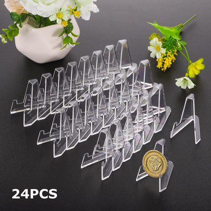 Coin Display - 24 Pieces - Coin Stand - Card Holder - Holder Suitable for Cards - Card Holder - Coin Stands - Transparent - Business Card Holder - Coin Holder - Card Rack - Card Holder - Suitable for Pokemon Top Loader - Image 2