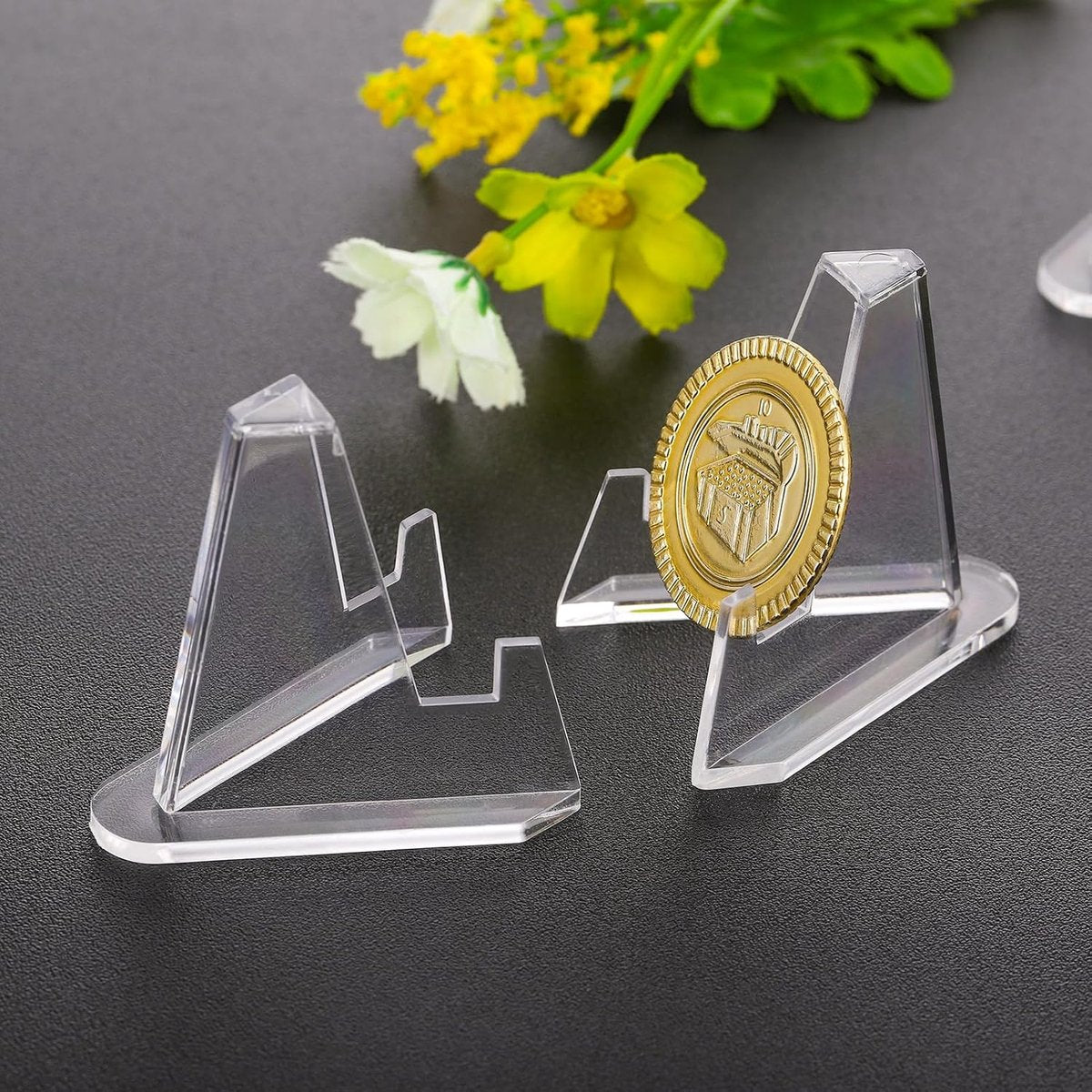Coin Display - 24 Pieces - Coin Stand - Card Holder - Holder Suitable for Cards - Card Holder - Coin Stands - Transparent - Business Card Holder - Coin Holder - Card Rack - Card Holder - Suitable for Pokemon Top Loader - Image 3