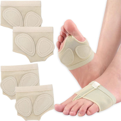 Forefoot Cushion - Heel Insoles - Anti-Slip Forefoot Insoles Heel Protection - Toe Protector Cushion - Anti-Slip Sock Pads - Fit All - Shock Absorbing - Set of 4 - Beige