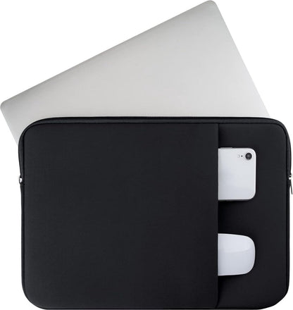 Laptop Sleeve / Pouch - 15.6 Inch - 2-Piece Extra Compartment - Laptop Sleeve with Pouch - Women's / Men's Laptop Bag - Macbook Case with Zipper - Laptop Sleeve - Laptop Case - Laptop Cover - Black - Shockproof - Scratchproof - Durable - Image 4