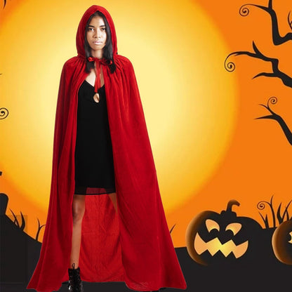 Luxury Red Hooded Coat - 170cm / XXL - Costume for Carnival Halloween - Red Velour Coat - Hat - Adults - Dress Up - Costume Cape - Gothic - Fantasy - Halloween Suit - Carnival Clothing - Women and Men - Image 3