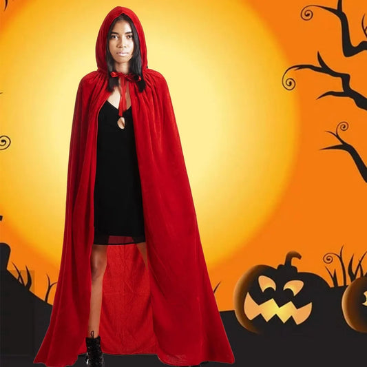 Luxury Red Hooded Coat - 170cm / XXL - Costume for Carnival Halloween - Red Velour Coat - Hat - Adults - Dress Up - Costume Cape - Gothic - Fantasy - Halloween Suit - Carnival Clothing - Women and Men - Image 3