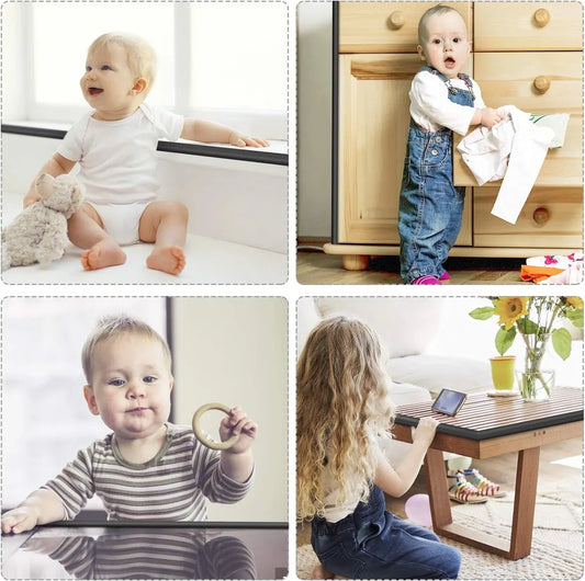 Corner Protector Set - Baby Corner Protectors - 2 Meter Foam Bumper Edge - Table Protector - Table Corner Protectors - Edge Protector - Baby, Child & Toddler Safety - Baby Safety - Table Accessories - Bumper Pad - Crib - Black - Self-Adhesive - Image 4