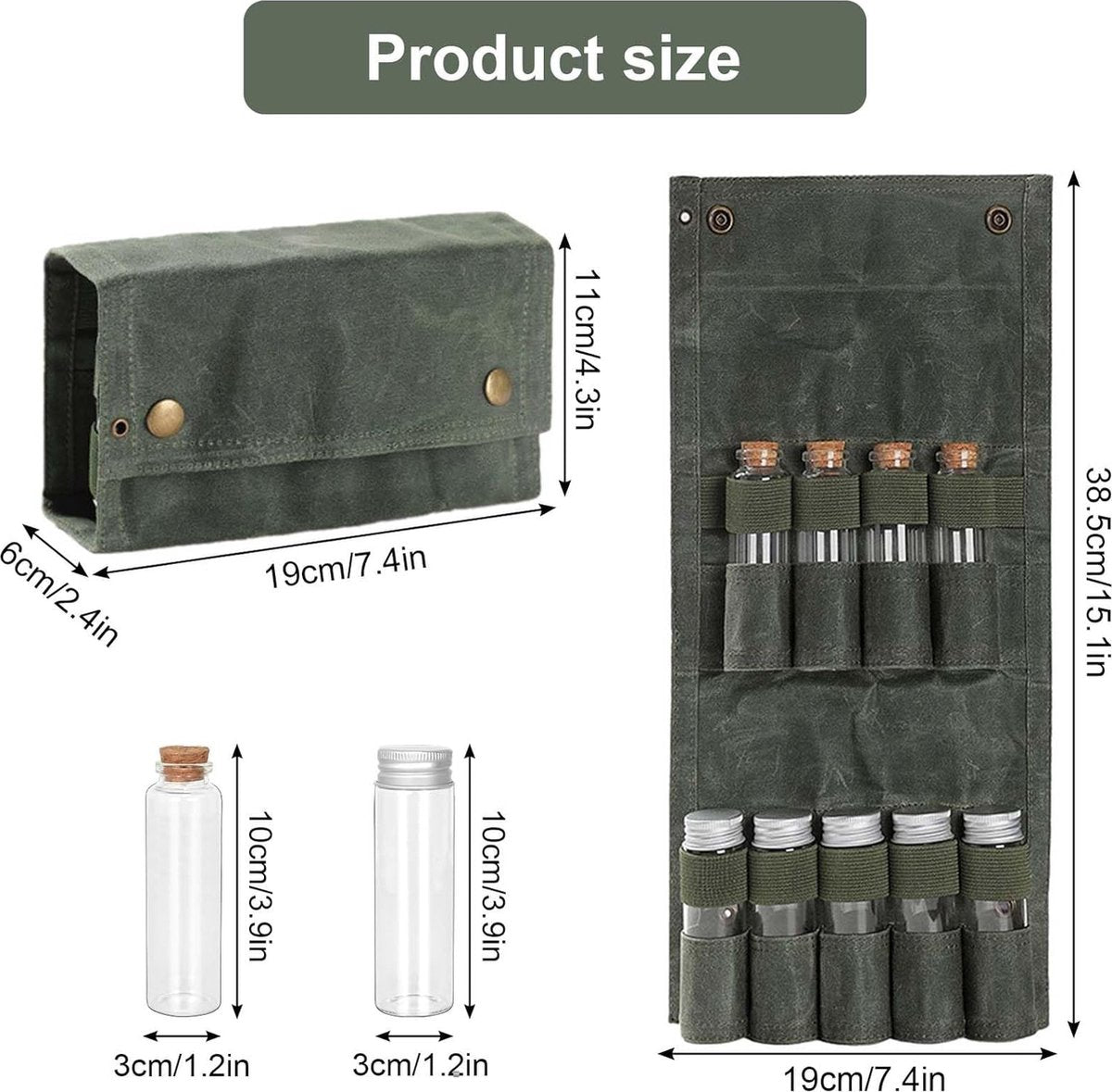 Camping Spice Kit - Portable Spice Bag with 9 Mini Spice Jars - Camping Set Travel Accessories - For Travel, Outdoors, Camping, Barbecue, Picnic - Portable Camping Spice Set - Image 3