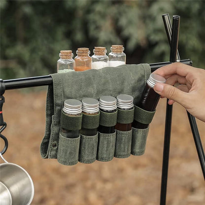 Camping Spice Kit - Portable Spice Bag with 9 Mini Spice Jars - Camping Set Travel Accessories - For Travel, Outdoors, Camping, Barbecue, Picnic - Portable Camping Spice Set - Image 4