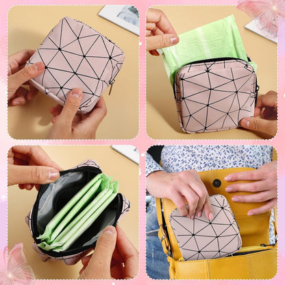 Sanitary pad organizer - Mini sanitary pad organizer - Tampon organizer - Reusable menstrual bag - Sanitary pad organizer with zipper - Menarche organizer set - for women - teenagers - girls and school - Image 2