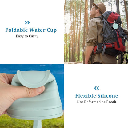 Foldable Cup - 4 Pieces - Pocket Cup - Silicone Cup - Pocket Cup - Travel Cup - Coffee / Tea Cup - 180 ml - Reusable - Foldable - On the Go - Camping - Reusable - To Go - Image 3
