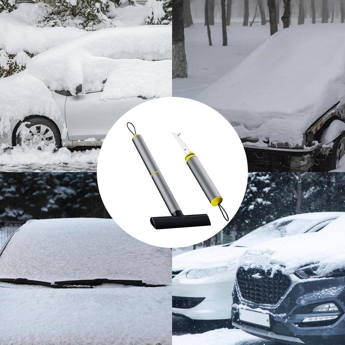 Ice Scraper - Ice Scraper For Car - Stone Tire Pick - Snow Blower - Ice Scraper With Handle - Window Scraper - Car Accessories - Scraper - For Defrosting, Removing Water And Removing Ice - 2 Pieces - Image 2