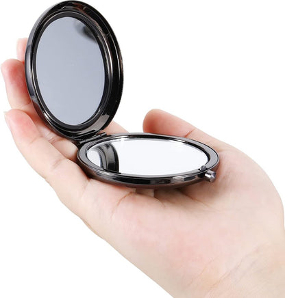 Makeup Mirror - Mirror - Hand Mirror - Pocket Mirror - Travel Mirror - Makeup Mirror - Mini Makeup Mirror - Foldable - Foldable - Compact - Portable - Black - Image 3