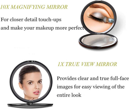 Makeup Mirror - Mirror - Hand Mirror - Pocket Mirror - Travel Mirror - Makeup Mirror - Mini Makeup Mirror - Foldable - Foldable - Compact - Portable - Black - Image 4