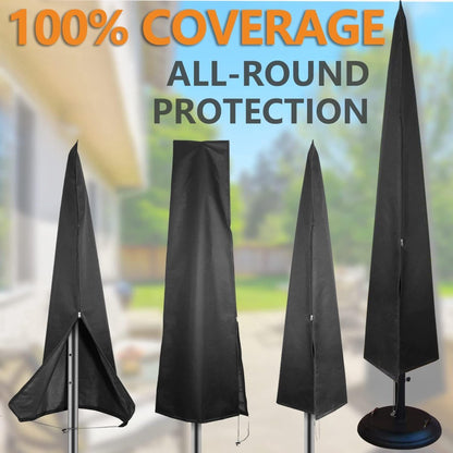 Parasol Cover - 190×50×30cm - Standing Parasol - Sturdy & Durable - Waterproof Parasol Cover 600D - With Zipper, Drawstring and Storage Pouch - Waterproof / Dustproof / Weatherproof - Khaki - For Cantilever Parasol and Standing Parasol - Image 4