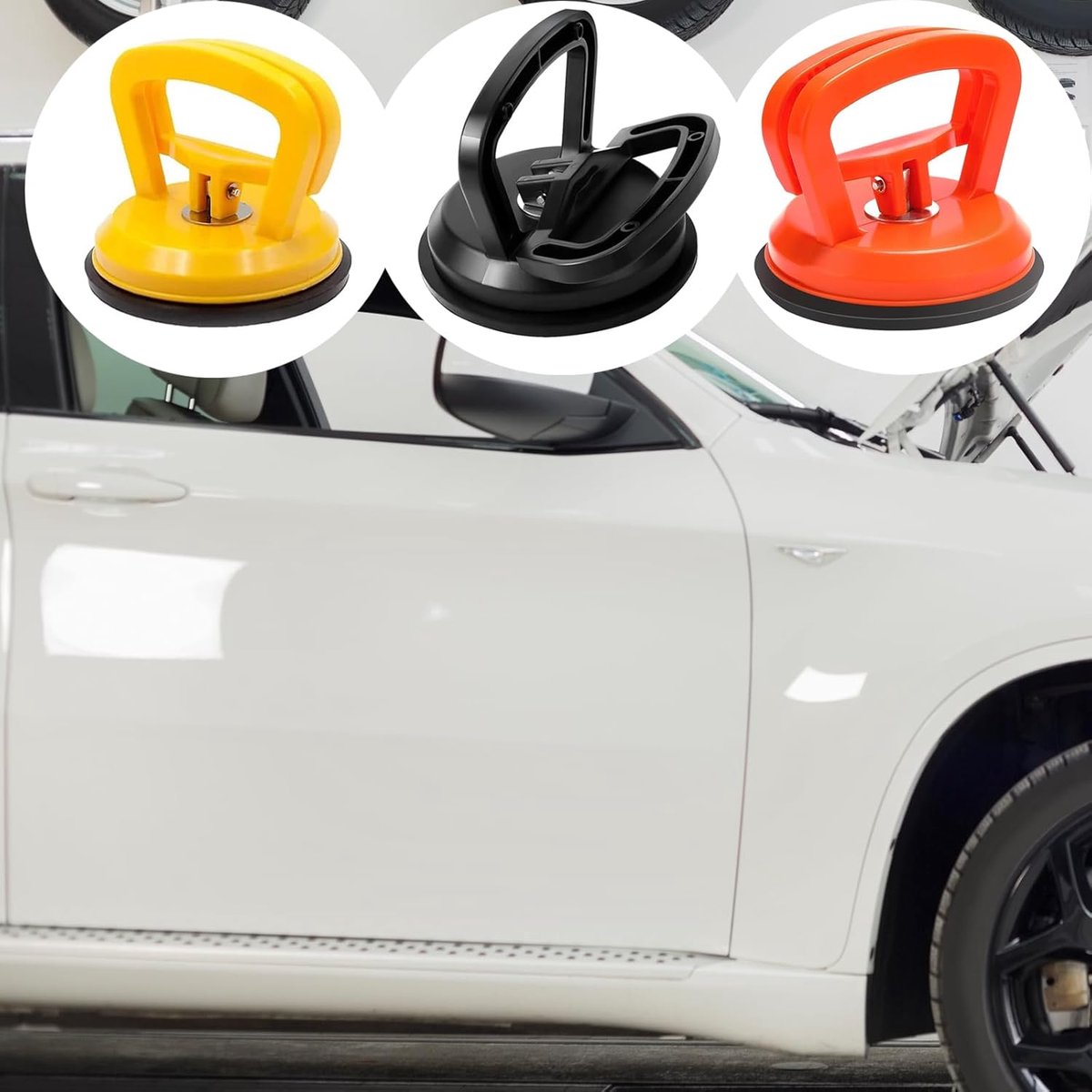 Mini Car Dent Remover - 3 Pieces - Dent Removal Station - Suction Cup - Glass Carrier - 5.8cm - Car Dent Puller - Dent Puller - Mini Car Dent Puller - Black - Image 4