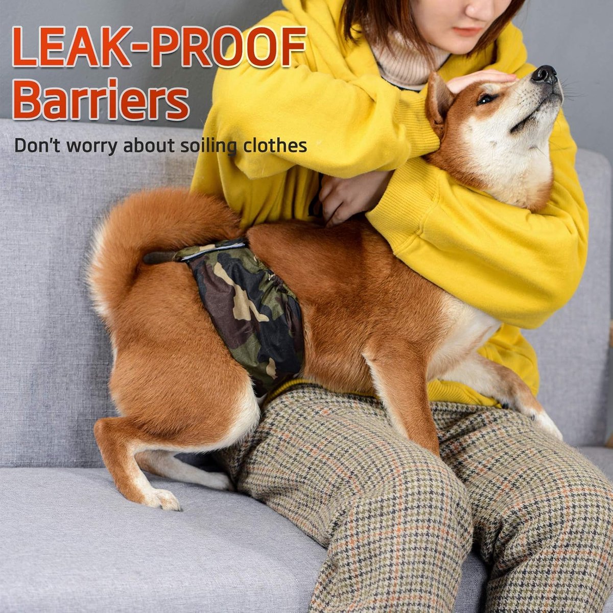 Dog Heat Pants - 3 Pieces - Dog Pants - Dog Diaper - Size L - Super Absorbent - Washable - Reusable - Prevents Unwanted Pregnancies in Female Dogs - Eco-Friendly - Perfect Fit - For Incontinence and Heat - Image 3