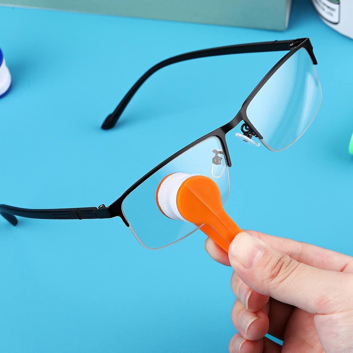 Eyeglass Cleaning Cloths - 10 Pieces - Microfiber Cloths - Mini Lenses - Eyeglass Cleaning Cloths - Soft Brush Cleaning Clip - High Quality Microfiber Cloths - Sunglasses Cloth - Cleaner - 5 Colors - Image 3