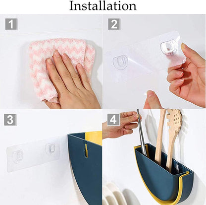 Trash Can - Foldable Trash Can - Kitchen Waste Bin - Trash Can In The Kitchen - Hanging Kitchen Cabinet Door - Car - Cabinet Door - Camping - Office - Bedroom - Organizer - Easy To Hang - Handy - Wall Mountable - Plastic - Blue - Image 3