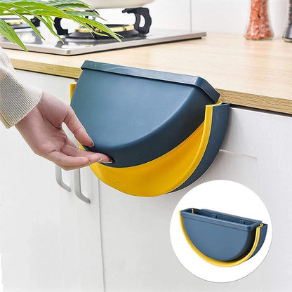 Trash Can - Foldable Trash Can - Kitchen Waste Bin - Trash Can In The Kitchen - Hanging Kitchen Cabinet Door - Car - Cabinet Door - Camping - Office - Bedroom - Organizer - Easy To Hang - Handy - Wall Mountable - Plastic - Blue - Image 4
