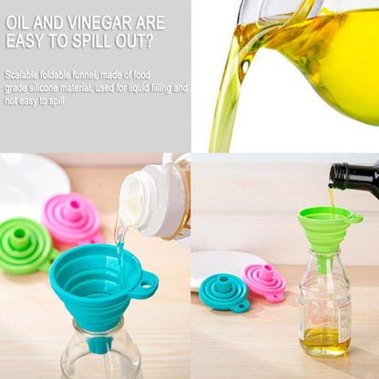 Funnel - Professional Funnel - Foldable Silicone Funnel - Multifunctional - Heat Resistant - Easy to fold and store - Hangable - Cooking Kitchen Accessories Gadgets - Green - 1 piece - Image 5