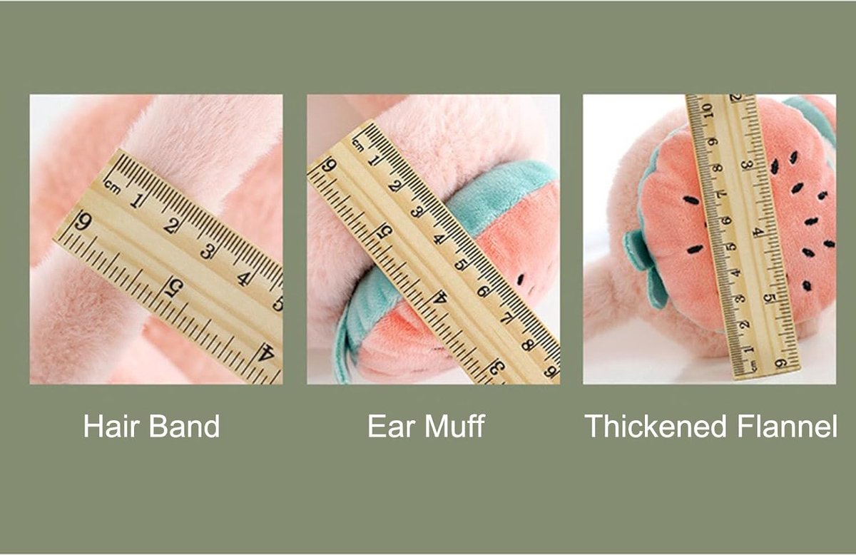 Ear Protectors - 2 Pieces - Ear Warmer - Ear Covering - Plush Ear Warmers - Carrot Ear Warmer - Strawberry Ear Warmer - Winter Ear Warmers - Foldable - Headwear - Windproof - Winter Outdoors - Warm Protection - Winter Accessories - Christmas Gift - Pink - Image 5