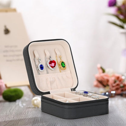 Jewelry box - Jewelry boxes - Jewel case - Organizer - Jewelry holder - Small jewelry box - Small jewelry box - Watch box - Storage box - Compact - Small - Travel case - Girls/Women - For Rings/Earrings/Necklace/Watches - Black - Image 4