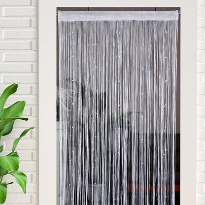 Door Curtain - 100 * 200 cm - Fly Curtain - Decorative Curtain - Plastic Fly Curtain - Easy Installation - Luxury Door Screen - Fly Screen Curtain - Beige - Image 2