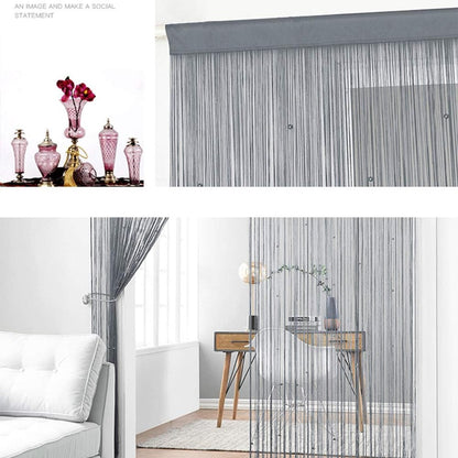 Door Curtain - 100 * 200 cm - Fly Curtain - Decorative Curtain - Plastic Fly Curtain - Easy Installation - Luxury Door Screen - Fly Screen Curtain - Beige - Image 5