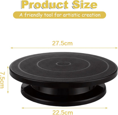 Rotating Cake Stand - Cake Turntable - Cake Stand with Base - Cake Dish - Cake Plate - Cake Plate - Cake Stand - Cake Stand - ø 28cm - Turntable - Anti-Slip - Cake Decoration - Baking Supplies - Cake Decorations - Cake Topper - Black - Image 5