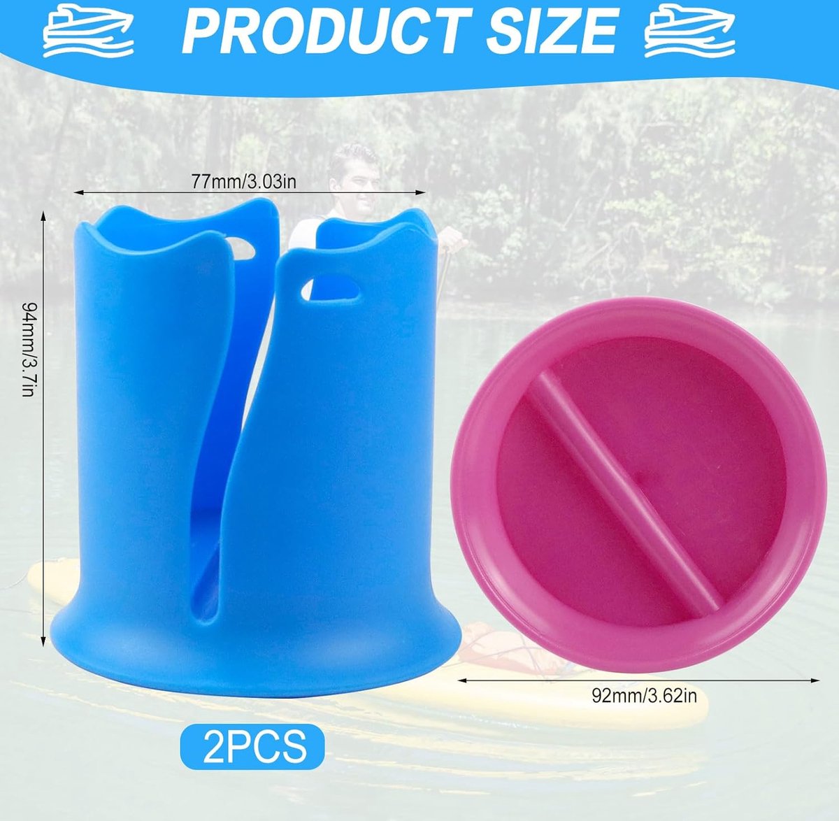 Paddle Board/SUP Cup Holder Water Bottle Holder Pink - Boat, Kayak, Surfboard, Camper, Desk, Swimming Pool, SUP - Image 5