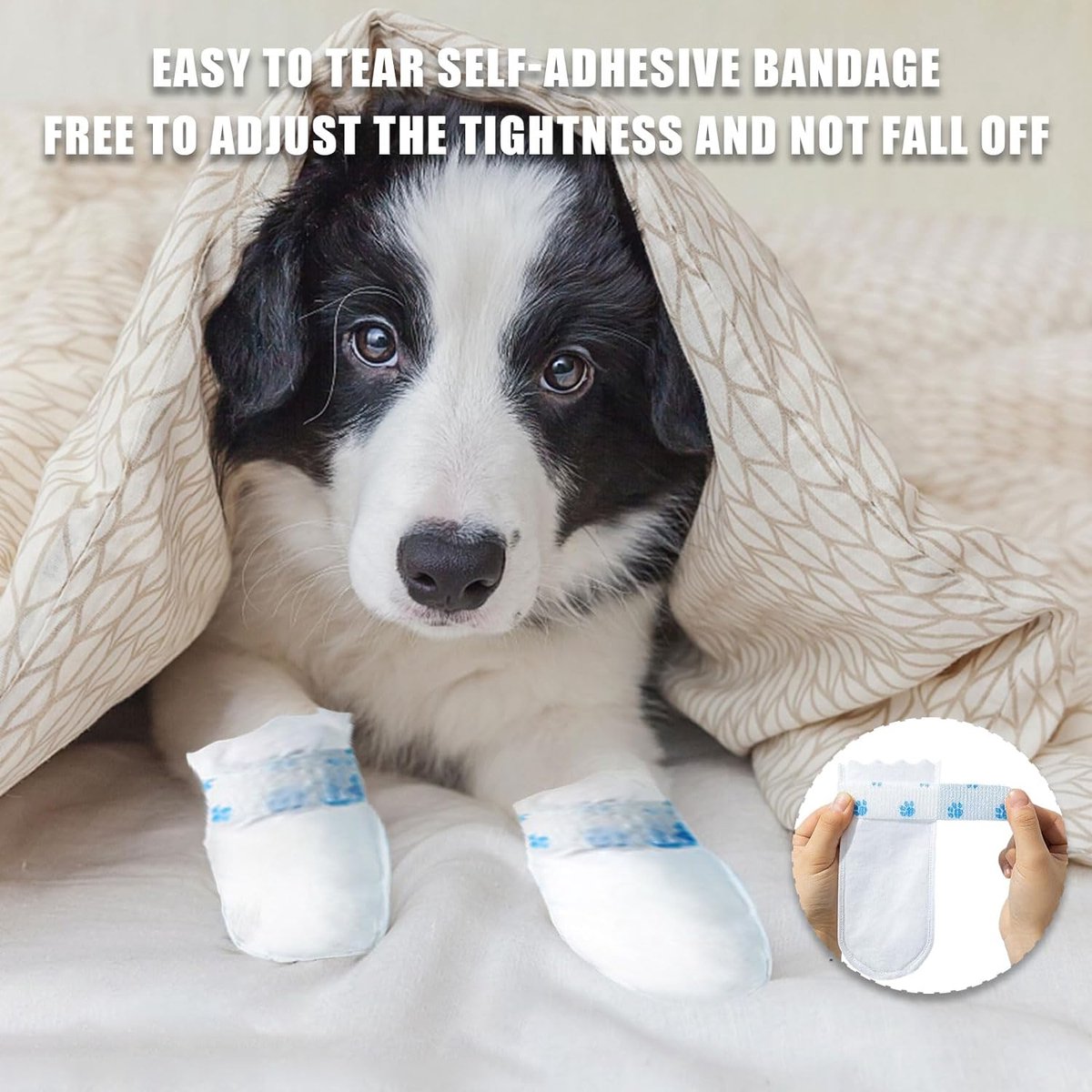 Dog Socks - 40 Pieces - Disposable Pet Socks - Waterproof - Non-Slip Dog Socks - Dog Shoes Paw Protector Socks for Dogs - Velcro Closure - Breathable - Adjustable - Pet Paw Protector - Dog Shoes - Size M - Image 5