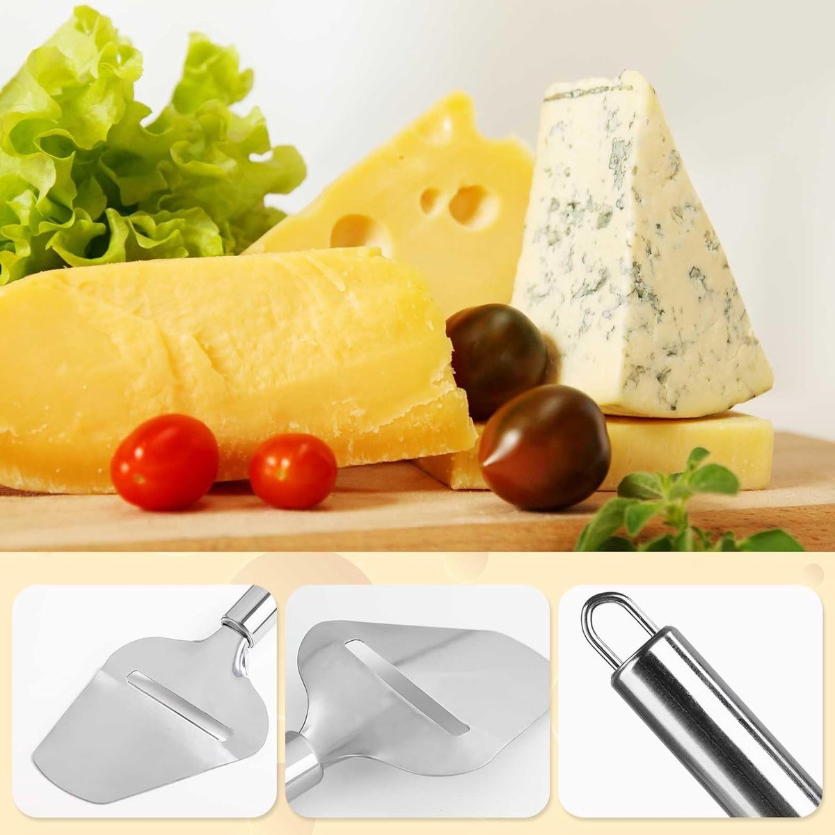 Cheese Slicer - 2-Piece Cheese Slicer Set - Cheese Grater - Cheese Cutter - Cheese Slicer for Young Cheese - Kitchen Accessories - For Block Cheese Butter - Wire Cheese Slicer - Image 2