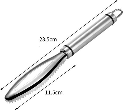 Fish Scraper - 2 Pieces - Fish Scaler Brush - Fish Scale Remover - Scale Scraper - Fish Descaler - Fish Scale Remover - Scraping Removal Tool - Kitchen Utensils - For Cookware, Seafood, Poultry - Silver - Stainless Steel - Image 5