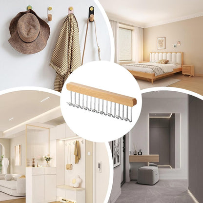 Clothes Hangers - Clothes Rod - Extendable - Hook Extendable Clothes Hanger - Non-Slip Coat Racks With 8 Hooks - Multifunctional Hanger - Multifunctional Sliding Rack - For Bras, Ties, Tank Top, Scarf, Jewelry - 31x8 Cm - 1 Piece - Image 2