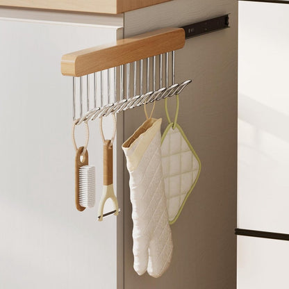 Clothes Hangers - Clothes Rod - Extendable - Hook Extendable Clothes Hanger - Non-Slip Coat Racks With 8 Hooks - Multifunctional Hanger - Multifunctional Sliding Rack - For Bras, Ties, Tank Top, Scarf, Jewelry - 31x8 Cm - 1 Piece - Image 3