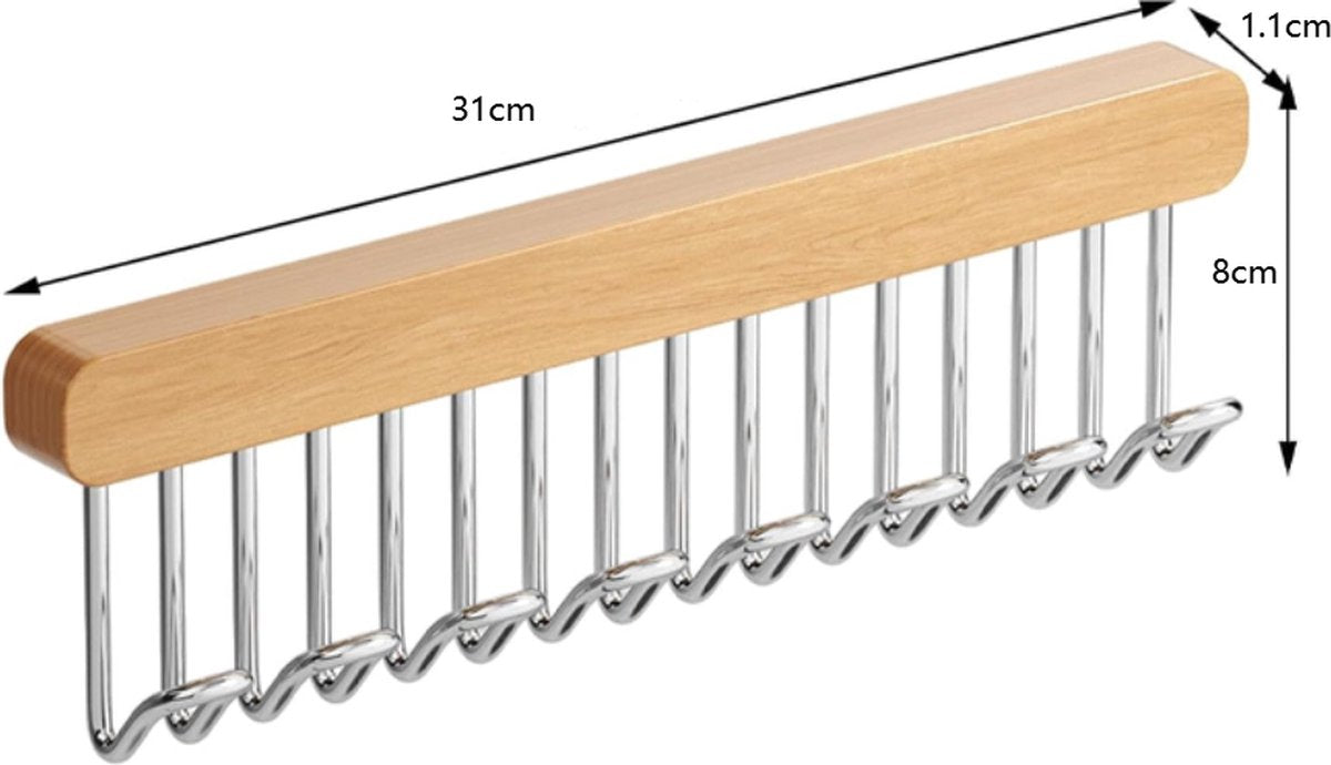Clothes Hangers - Clothes Rod - Extendable - Hook Extendable Clothes Hanger - Non-Slip Coat Racks With 8 Hooks - Multifunctional Hanger - Multifunctional Sliding Rack - For Bras, Ties, Tank Top, Scarf, Jewelry - 31x8 Cm - 1 Piece - Image 5