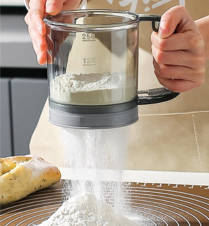 Flour Sieve - For Flour and Meal - Flour Sieve - Powdered Sugar Sieve - Sugar Sieve - Baking Utensils - Powdered Sugar Shaker - Hand Sieve - Double-Layer Sugar Sieve - One Hand - For Almond Powder, Powdered Sugar, Cocoa Powder, Cinnamon Powder - Image 2