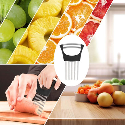 Onion Comb - 2 Pieces - Onion Slicer - Vegetable Slicer - Stainless Steel - Tomato Slicer - Potato Slicer - Finger Guard - Cutting Aid for Onions, Potatoes and Vegetables - Onion Cutting Tool - Egg Slicer - Manual - Onions - Slicer - Comb - Image 4