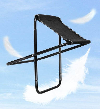 Camping Chair - Beach Chair - Fishing Chair - Folding Chair - Travel Stool - Mini Pocket Stool - Camping Chair - Garden Chair - Foldable Picnic Chair - Portable - Fits in Pocket - Up to 100kg - Foldable - Lightweight - Includes Carrying Bag - Black - Image 4