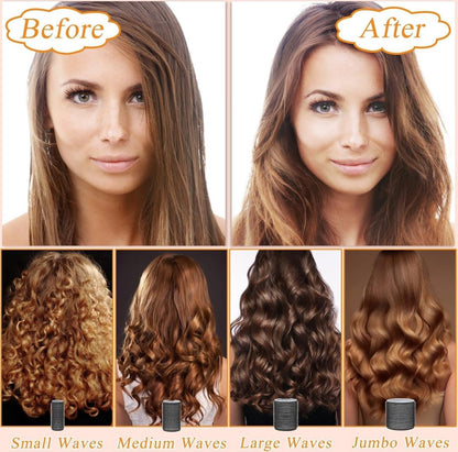 Curlers - 38 Pieces - 4 Sizes - Heatless Curls - Hair Rollers - Hair Curler - Adhesive Rollers - Hair Rollers - Curlers - Heatless Curls - Hair Curler - With Comb, 12 Hair Clips And Storage Bag - Various Curling Effects - Black - Image 2