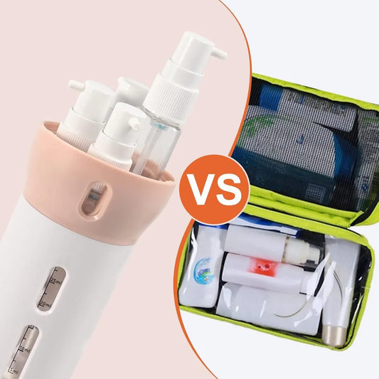 Travel Bottle - Travel Bottles - Travel Flasks - Travel Dispenser - Travel Bottle - 4 In 1 Soap Dispenser - Shampoo and Soap Dispenser - 4 In 1 Dispenser - 4 Bottles of 40 ml - Leakproof - Refillable - Travel Accessories - Pink - Image 3