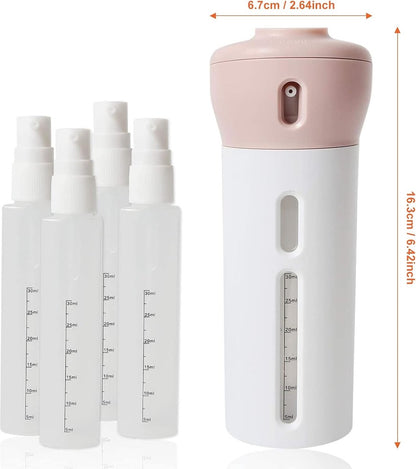 Travel Bottle - Travel Bottles - Travel Flasks - Travel Dispenser - Travel Bottle - 4 In 1 Soap Dispenser - Shampoo and Soap Dispenser - 4 In 1 Dispenser - 4 Bottles of 40 ml - Leakproof - Refillable - Travel Accessories - Pink - Image 5