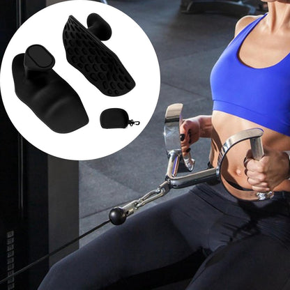 Fitness Strength Training Grips - Rubber Gym Weightlifting Non-Slip Exercise Grips - Breaking Limits Power Grips - Deadlift Straps - Lift Straps - Strength Training - Fingerless Weightlifting Grips - Anti-slip Palm Protectors - 2 Pieces - Black - Image 3